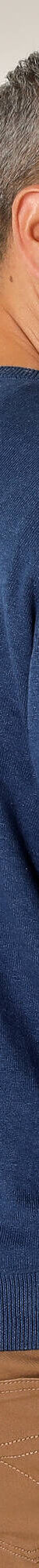 Pull pur coton col rond manches longues (bleu chiné) Pull pur coton col rond manches longues (bleu chiné)